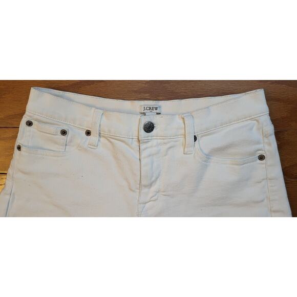 J. Crew White Mid-Rise Raw Cuffed Hem Denim Shorts Size 26 - Picture 3 of 8
